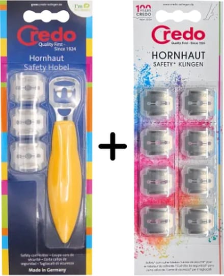 Credo Eeltschraper met 11 mesjes | COMBINATIE-DEAL | Credo Eeltvijl met 3 mesjes + 8 reservemesjes voor Eeltschraper