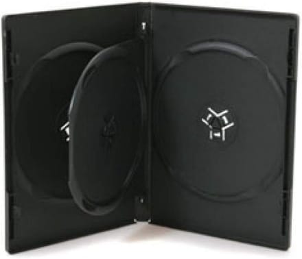Set van 50 zwarte DVD opberghoezen voor 3 schijven - 14mm dik