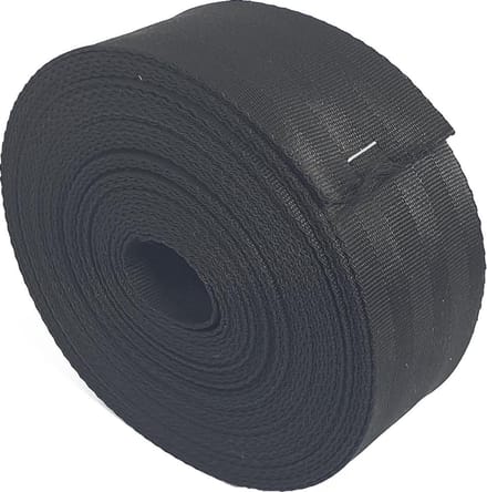 Boomband / Gordelband – 25 meter – 50 mm – Zwart - Autogordel