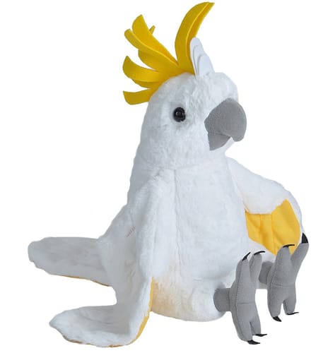 Wild Republic knuffel Kaketoe - pluche - 30 cm - wit - vogels - knuffeldier