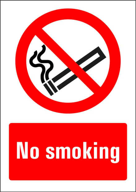 No smoking bord - kunststof 297 x 420 mm