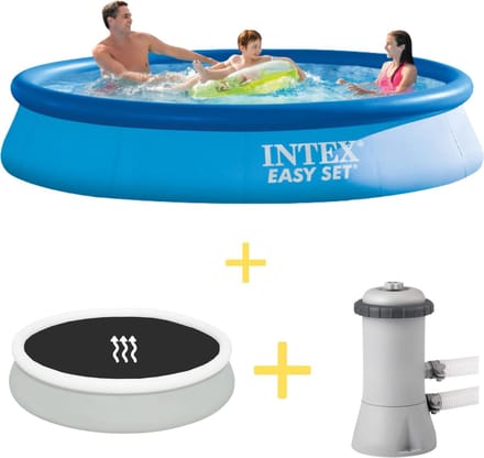 Zwembad - Easy Set - 366 x 76 cm - Inclusief Solarzeil & Filterpomp