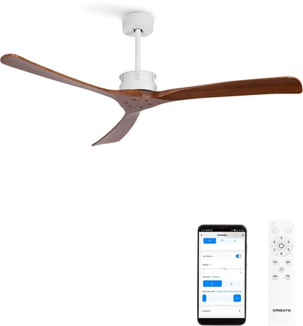CREATE - Plafondventilator 40W silent XL Ø152 cm - Zomer/Winter Functie - 6 snelheden - Motor DC - Programmable 1-4H - WIND LARGE