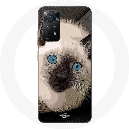 Redmi Note 11 Pro 5G hoesje Zwart-witte Siamese kat met blauwe ogen