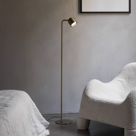 IDEAL LUX vloerlamp Dodo, messing, hoogte 118 cm, metaal, met dimmer