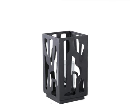 PTMD Windlicht Dewey - 16x16x32 cm - Ijzer - Zwart