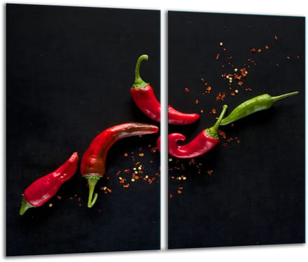 TMK ArtDeko Serie - Snijplank - Glas - 30x52 cm - Paprika