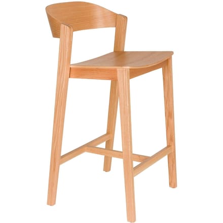 Housecraft Living Wooz Barkruk rugleuning 65 cm Eikenhout Naturel