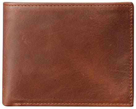 Portemonnee - Echt leer - Kort model - Meerdere kaartsleuven - 12*9,7*2 cm - Horizontaal - Roodbruin - 1 stuk