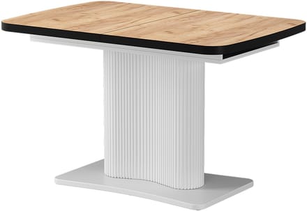 Vicco Eettafel Fenaro, Goudkleurig Eiken/Wit, 120-160 x 80 cm uitschuifbaar