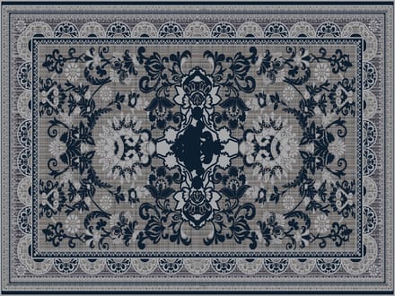 Vinyl | Vloerkleed vinyl | Persia Black | 95x95 cm