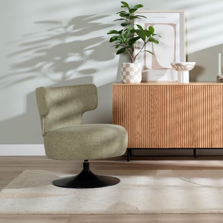 Bronx71® Fauteuil Metro draaibaar linnen olijfgroen