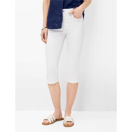 Brax Dames Cap  Style SHAKIRA C WHITE, denim wit, maat 44K
