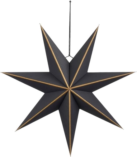 Mica Decorations Ster Hangend Kerstdecoratie - H18 x Ø60 cm - Papier - Zwart