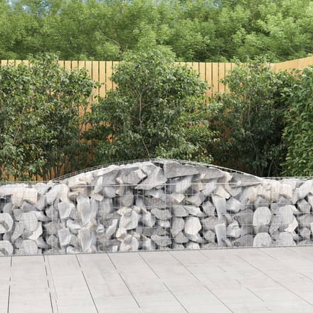 vidaXL - Schanskorf - 2 - st - gewelfd - 400x50x60/80 - cm - gegalvaniseerd - ijzer