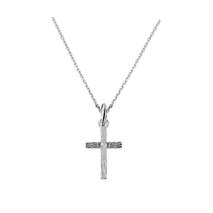 Zilver Gerhodineerde Collier kruis 1 1329787