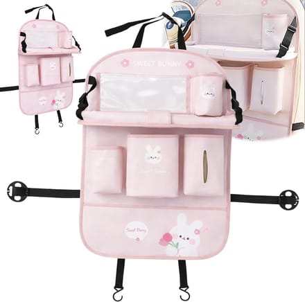 Auto Organizer - Autostoel Beschermer - voor Kinderen - met Tablet Houder - Roze