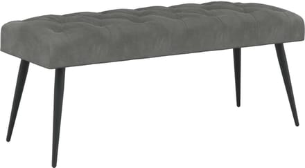 vidaXL - Bank - met - knopen - tufting - Donkergrijs - 110 - x - 40 - x - 46 - cm - Fluweel