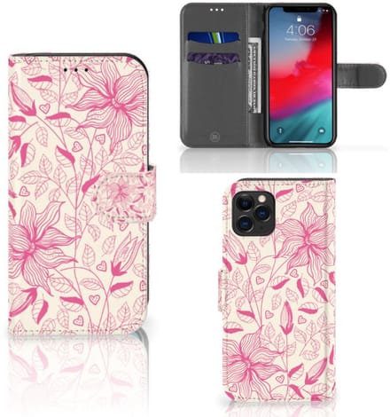 Apple iPhone 11 Pro Hoesje Pink Flowers