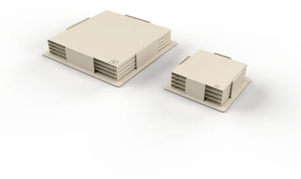 Onderzetters Set | Klein en Groot | Vierkant | Hittebestendig | Gepoedercoat | Metaal | Aluminium | 4 Pack | Parel Wit