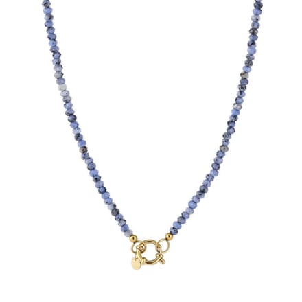 Bijoutheek Collier Glas Kralen Navy