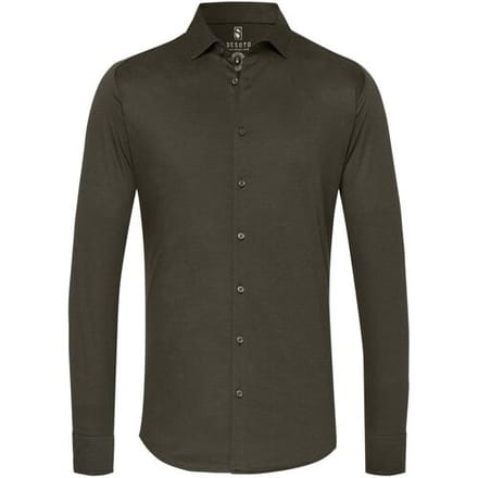 Desoto Overhemd Kent Piqué Optics Jersey Dark Moss Green / male