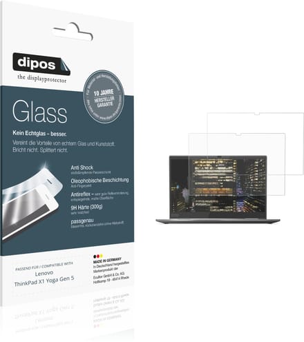 dipos – 2x Matte Pantserfolie geschikt voor Lenovo ThinkPad X1 Yoga Gen 5 | 9H Screenprotector