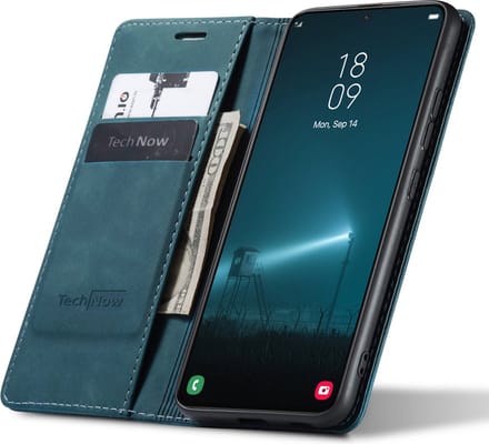 Hoesje geschikt voor Samsung Galaxy S22 Plus - Book Case Leer Slimline Blauw