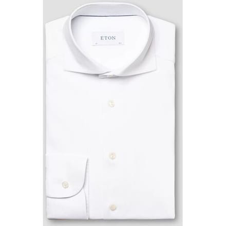 Eton Overhemd Four-Way Stretch Uni Wide-Spread Collar Wit / male