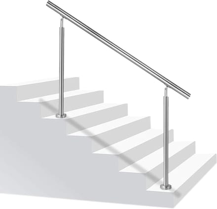 Trapleuning RVS - Balustrade Balkon - Veilig Trap Lopen - Horizontaal of Schuin - 180 cm Lengte - Gevlamd