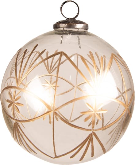 Clayre & Eef Kerstbal Overig Ø 15 cm Transparant Glas Sneeuwvlokken Kerstballen