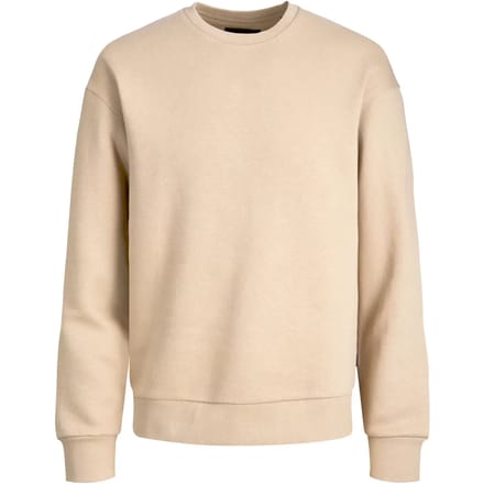 JACK & JONES Star basic sweat crew neck regular fit - heren sweatshirt katoenmengsel met O-hals - beige