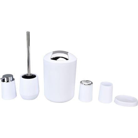 6-delige/set Badkameraccessoireset Elektroplating Tandenborstelhouder Prullenbak Kit voor ThuisWit wit