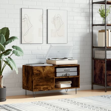 vidaXL Platenkast 85x38x48 cm bewerkt hout gerookt eikenkleurig
