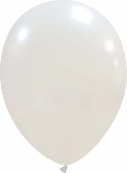 Latex ballonnen 33cm 100 stuks Wit Metallic GT120M/54