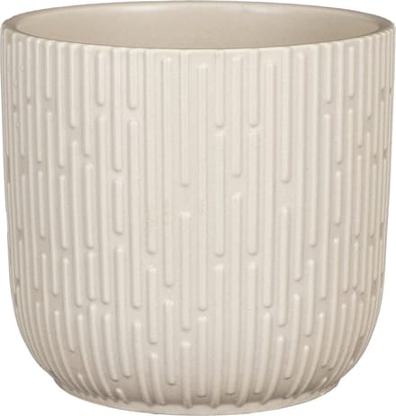 Mica Decorations Plantenpot/bloempot - keramiek - mat wit - D17.5/H16 cm