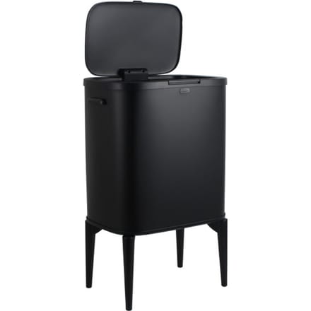 Luzzo® New York Prullenbak Afvalscheiding 2 Vakken - 18 ltr - Zwart