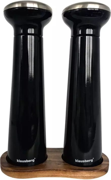 Klausberg 7705 - Peper en zout molen - zwart - glans - 23.8 cm