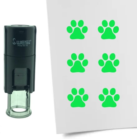 CombiCraft Stempel Hondenpoot van Hond 10mm rond - groene inkt