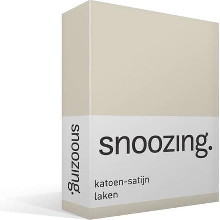 Snoozing - Katoen-satijn - Laken - Eenpersoons - 150x260 cm - Ivoor