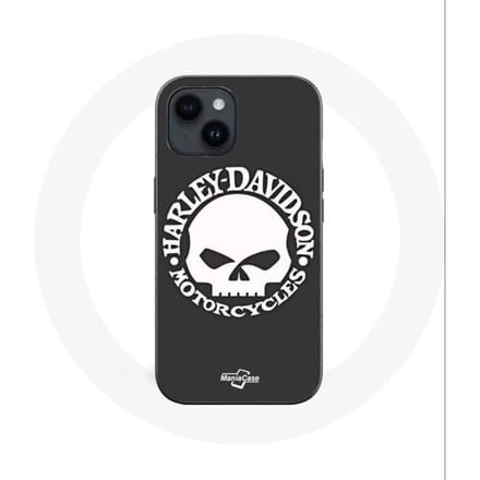 Coque pour Iphone 14 - Harley Davidson - Tête de mort - Souple - Noir - Mixte