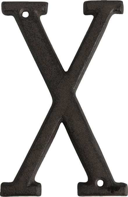 Clayre & Eef IJzeren Letter X 13 cm Bruin IJzer