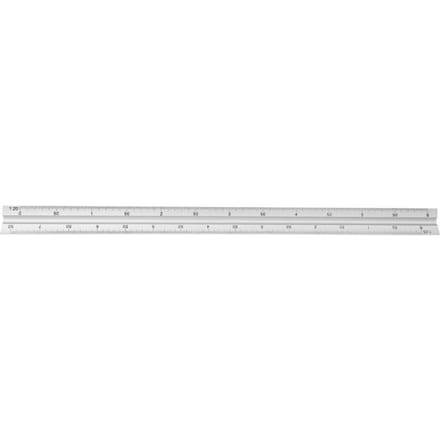 Règle triangulaire de 30 cm, alliage d'aluminium, multifonctionnelle, pour l'ingénierie white