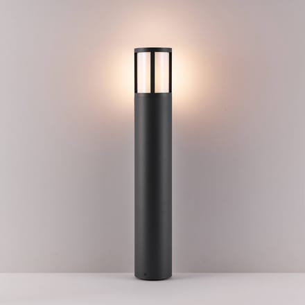 Deko-Light Tuinpadverlichting Facado II, hoogte 65 cm, rond, donkergrijs/opaal