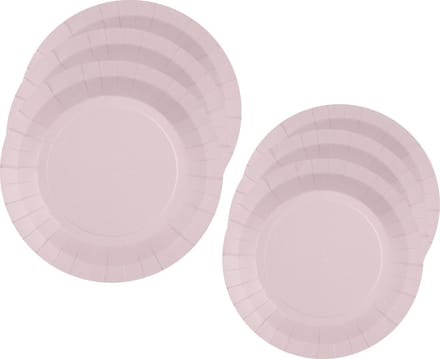 Santex Feest/verjaardag borden set - 40x stuks - lichtroze - 17 cm en 22 cm