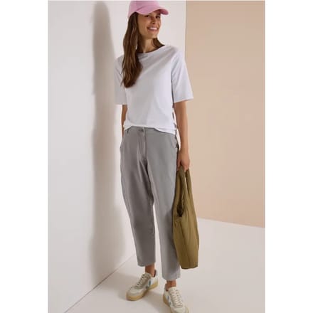 Mid Waist Barrel Leg Hose im Casual Fit