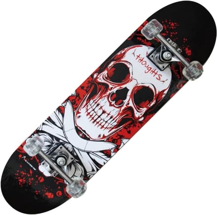 Skateboard - Board - Buiten rijden - Antislip dek - 115 x 683 cm - Zwart