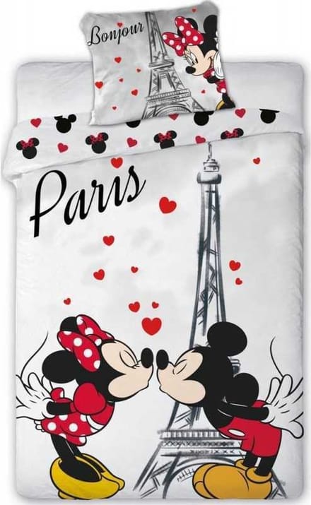 Disney - Minnie Mouse - Mickey Mouse - Dekbedovertrek - 140x200Cm - 100% Katoen.