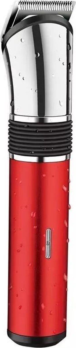 Surker Haar En Baard Tondeuse SK-7201 - Waterdicht - Oplaadbaar - Rood/Zilver