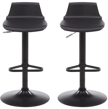 Vente-unique Set van 2 barkrukken CALAS - Polypropyleen - Zwart L 45 cm x H 95 cm x D 45 cm
